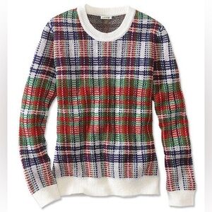 Orvis Women’s Plaid Crewneck Sweater Size Small